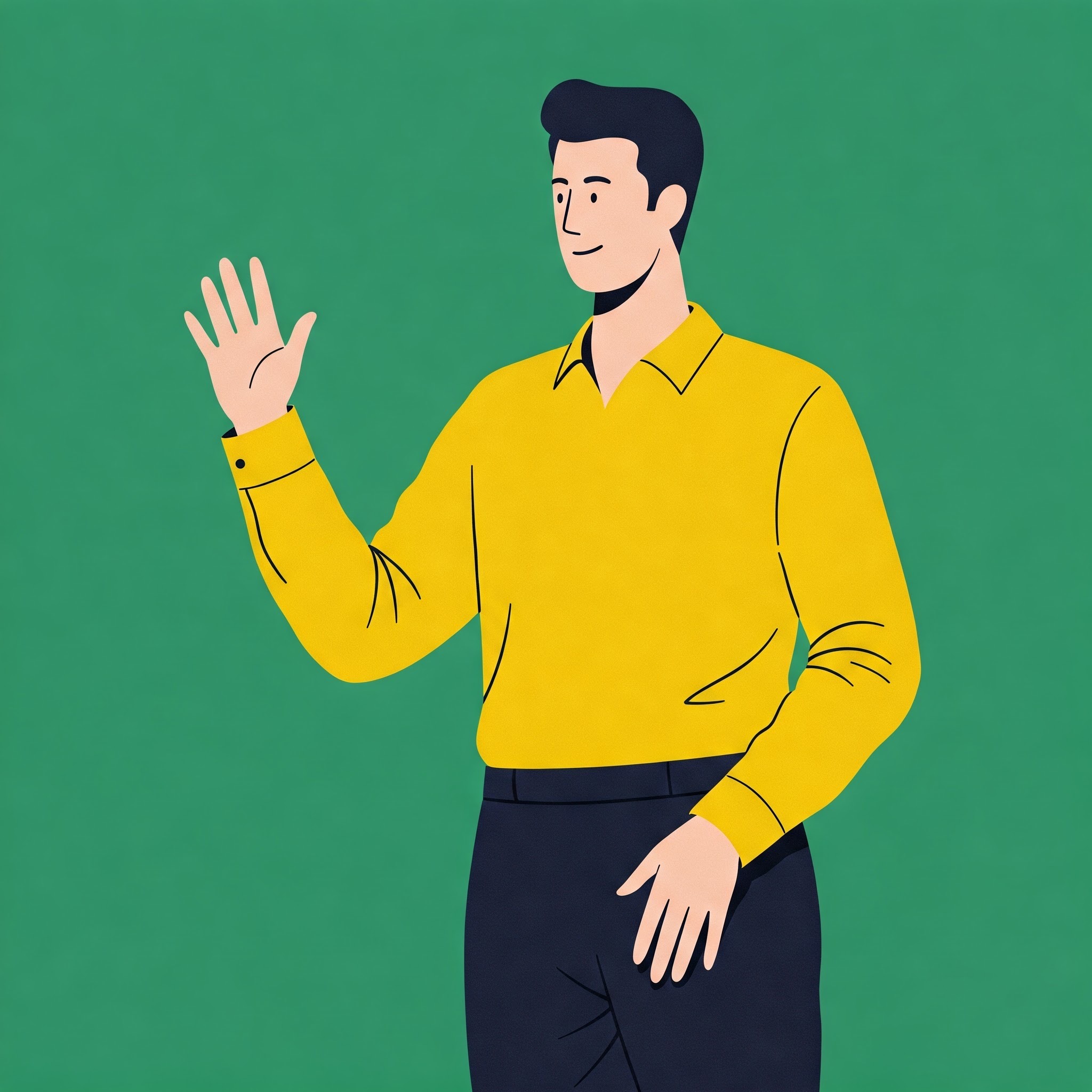 photo of Welcoming Man with Open Hand